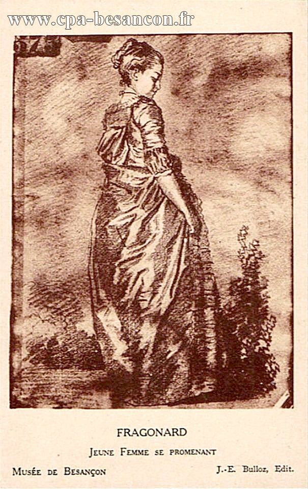 FRAGONARD - JEUNE FEMME DE PROMENANT - MUSÉE DE BESANÇON